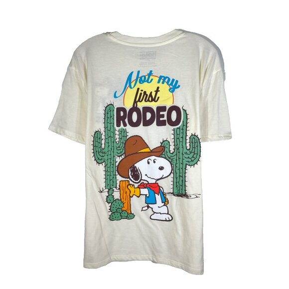 Peanuts Cowboy Snoopy Not My First Rodeo T-Shirt Womens Large - Picture 1 of 9